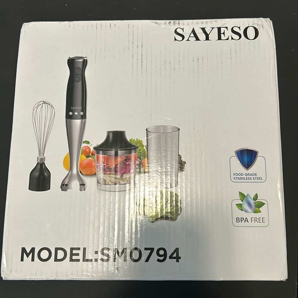 SAYESO Hand Blender 4-in-1 NEW open box